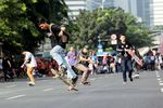 Ratusan Skater Ramaikan Ruas Jalan Sudirman-MH Thamrin