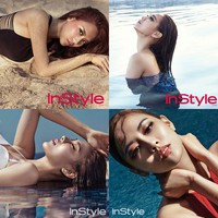 Pose Fei 'miss A' saat melakukan pemotretan dengan majalah InStyle Korea di Bali. (Dok. InStyle)