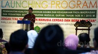 Menteri Agama Lukman Hakim Saefuddin memberikan sambutan.