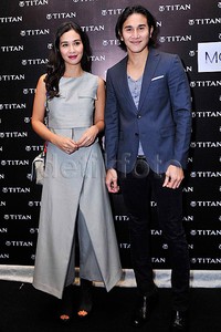 Saat hadir di acara peluncuran jam tangan Titan Edge dan Raga, keduanya tampil elegan. Pool/Noel/detikFoto.