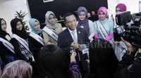     Saleh Husin memberikan pernyataan terkait Sunsilk Hijab Hunt 2015. Radi/detikcom.