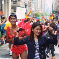 Penampilan Aming saat ikut meramaikan pesta LGBTQ+ di New York untuk merayakan legalnya pernikahan sesama jenis di Amerika Serikat. (Instagram/priscilyaciel)