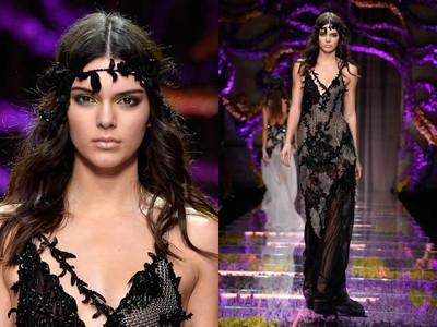 Kendall Jenner Tampil Gothic di Paris Fashion Week