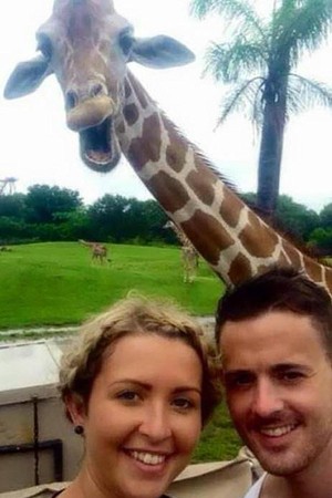 Jepret! Jerapah Ikut Selfie Bareng Turis di Amerika