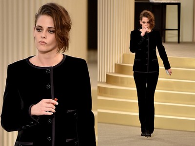 Kristen Stewart Tampil Serba Hitam di Paris Fashion Week