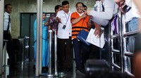 Ilham Arief selesai menjalani pemeriksaan sekitar pukul 14.35 WIB.