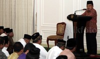 Wapres Jusuf Kalla menyampaikan sambutannya di acara buka bersama tersebut.     