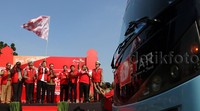 Pelepasan Mudik Bus Telkomsel 2015 dilakukan oleh Menteri Komunikasi dan Informatika RI Rudiantara dan Gubernur DKI Jakarta Basuki Tjahaja Purnama.