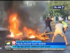 3 Sepeda Motor Terbakar Saat Mudik