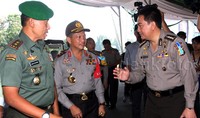 Keduanya nampak berseragam dinas. Pool/Lamhot Aritonang/detikFoto.