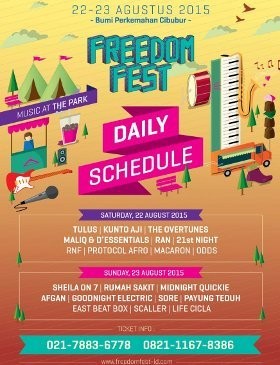 Nikmati Festival Musik Alam Terbuka Freedom Fest 22-23 Agustus