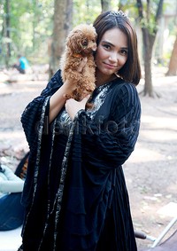 Selain Britney, Feby juga memelihara empat anjing dengan jenis yang berbeda.