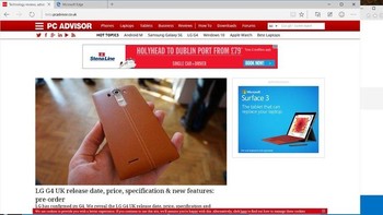 Di Windows 10, Microsoft memperkenalkan browser terbarunya bernama Microsoft Edge sebelumnya diberi kode dengan nama Project Spartan. Microsoft Edge ini akan menggantikan Internet Explorer sebagai browser default Windows. (kredit foto: pcadvisor)