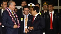 Erdogan disambut Ketua DPR Setya Novanto.