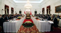 Jokowi dan Erdogan melakukan pertemuan bilateral di Istana Merdeka.