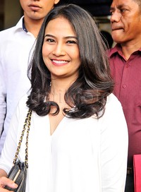 Jelang nikah, Vanessa Angel makin happy. Pool/Noel/detikFoto.