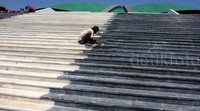 Tangga menuju ruang utama gedung Kura-kura dicat. Lamhot Aritonang/detikFoto.