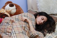 Cassandra Lee tetap terlihat cantik saat tidur. Asep Syaifullah/detikFoto.