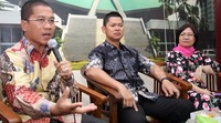 Diskusi tersebut membahas rekomendasi Bawaslu soal perpanjangan pendaftaran pilkada, potensi kekosongan kepala daerah serta dampaknya dengan pelaku dunia usaha. Lamhot Aritonang/detikFoto.