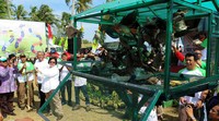 Deklarasi gerakan nasional tumbuhan dan satwa liar ditandai dengan pelepasan burung jalak di TN Ujung Kulon. Ist/Humas LHK/detikFoto.