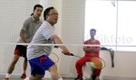 Menkeu Badminton Bareng Rudi Hartono dan Taufik Hidayat