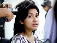 Wajah Bianca Liza sebelum di-make-up. Reno Hastukrisnapati Widarto/detikFoto.