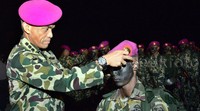 Menurut pria yang baru saja menduduki posisi Danpasmar 1 menggantikan Brigjen TNI (Mar) Kasirun Situmorang tersebut, pembaretan merupakan titik awal memulai proses pengabdian pada bangsa dan negara. Para prajurit memiliki kewajiban dan tanggungjawab berprilaku dan bertindak sesuai nilai luhur Koprs Marinir. Muhajir Arifin/detikFoto.