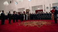 Pelantikan dimulai pukul 13.25 WIB di Istana Negara, Jl Medan Merdeka Utara, Jakarta Pusat, Rabu (12/8/2015).