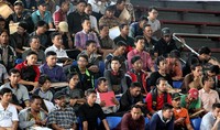 Hall A Basket Senayan tampak dipenuhi pendaftar.