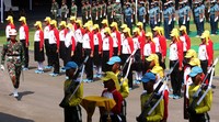 Paskibraka menjalani latihan gabungan bersama TNI.
