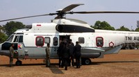 Setelah itu presiden dibawa dengan helikopter. Lamhot Aritonang/detikFoto.