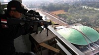 Penembak jitu juga ikut simulasi. Lamhot Aritonang/detikFoto.