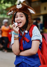 Perempuan cilik kelahiran 24 Juli 2002 tersebut mengaku sejak kecil memang bercita-cita menjadi bintang film.