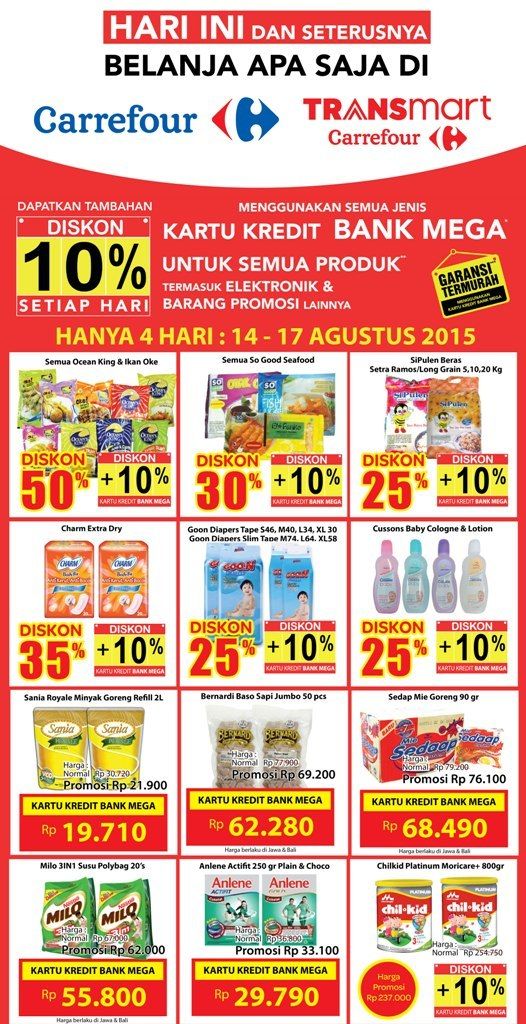 Aneka Sembako Diskon Hingga 50% di Carrefour