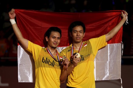 Hendra/Ahsan Juara Dunia Usai Menang Straight Game atas Liu/Qiu