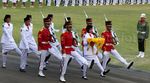 Upacara Penurunan Bendera Merah Putih di Istana