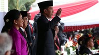 Jokowi menjadi inspektur upacara HUT ke-70 RI.