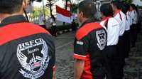 Komunitas Honda Street Fire Club Indonesia (HSFCI) mengikuti upacara peringatan HUT ke-70 RI di Jakarta. Ist/WMS.