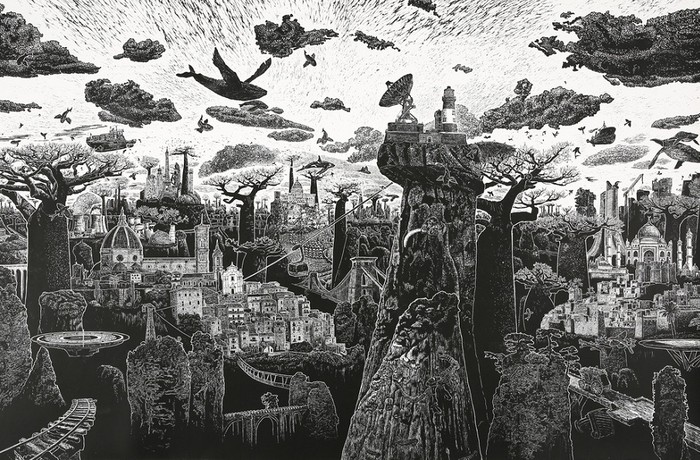 Keren! Seniman Ini Gabungkan Landmark Dunia Dalam Lukisan