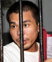 Robbie Abbas menunggu di sel Tahanan PN Selatan sebelum sidang dimulai. Lamhot Aritonang/detikFoto.