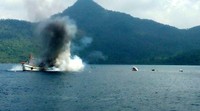 Kapal-kapal ikan yang ditenggelamkan tersebut terdiri dari Kapal Ikan Asing (KIA) dan Kapal Ikan Indonesia (KII) yang semuanya telah melewati proses hukum di pengadilan dan terbukti bersalah karena melakukan kegiatan penangkapan ikan secara ilegal di wilayah perairan Indonesia. Dinas Penerangan Koarmabar/Pool.