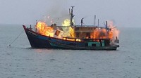 Penenggelaman kapal ikan tersebut melibatkan berbagai unsur di antaranya tim demolisi, KRI Kujang-642, KRI Alamang-644, KRI Tarihu-829, KAL Sengiap, KAL Baruk, Kapal Patroli Keamanan Laut, RIB 05, Sekoci Karet dan Kapal dari Kementerian Kelautan dan Perikanan. Dinas Penerangan Koarmabar/Pool.