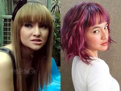 Pirang hingga Burgundy, Transformasi Warna Rambut Marshanda
