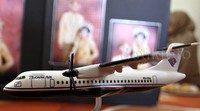 Di kediaman almarhum Mario juga terdapat miniatur pesawat Trigana Air. Pool/Lamhot Aritonang/detikFoto