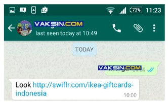 Gambar 1: Tautan pengirim spam WhatsApp. Gambar 1: Tautan pengirim spam WhatsApp.