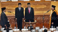 Pelantikan ini disaksikan oleh Wakil Ketua DPR Taufik Kurniawan dan Agus Herman. Lamhot Aritonang/detikFoto.
