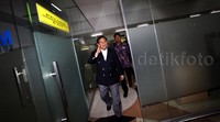 Prabowo tiba di Bandara Halim Perdanakusuma, Jakarta Timur.