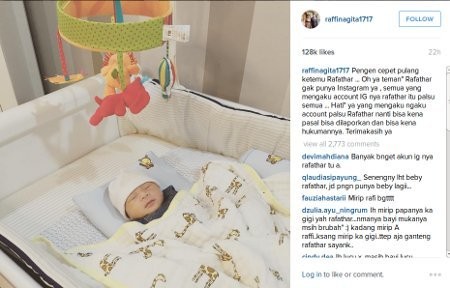 Raffi Ahmad Ancam Laporkan Akun Instagram Palsu Rafathar