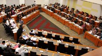 Rapat ini membahas Penyampaian Pokok-pokok RUU tentang Rancangan APBN (RAPBN) Tahun Anggaran 2016. Pool/Lamhot Aritonang/detikFoto.