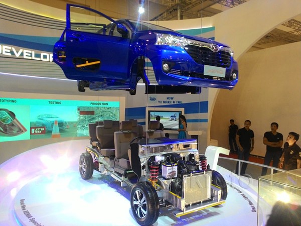Xenia Gelantungan di Booth Daihatsu